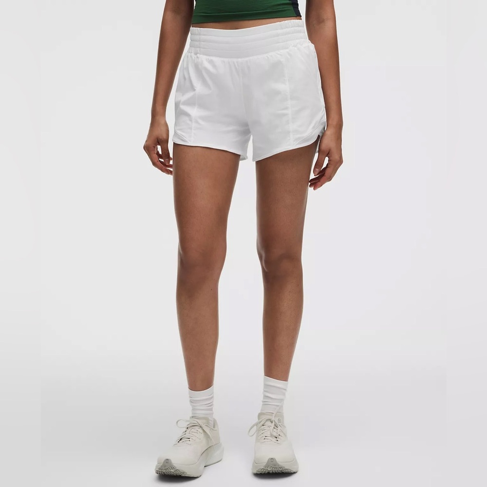 lululemon athletica White Hotty Hot HR 4" Lined Running Shorts